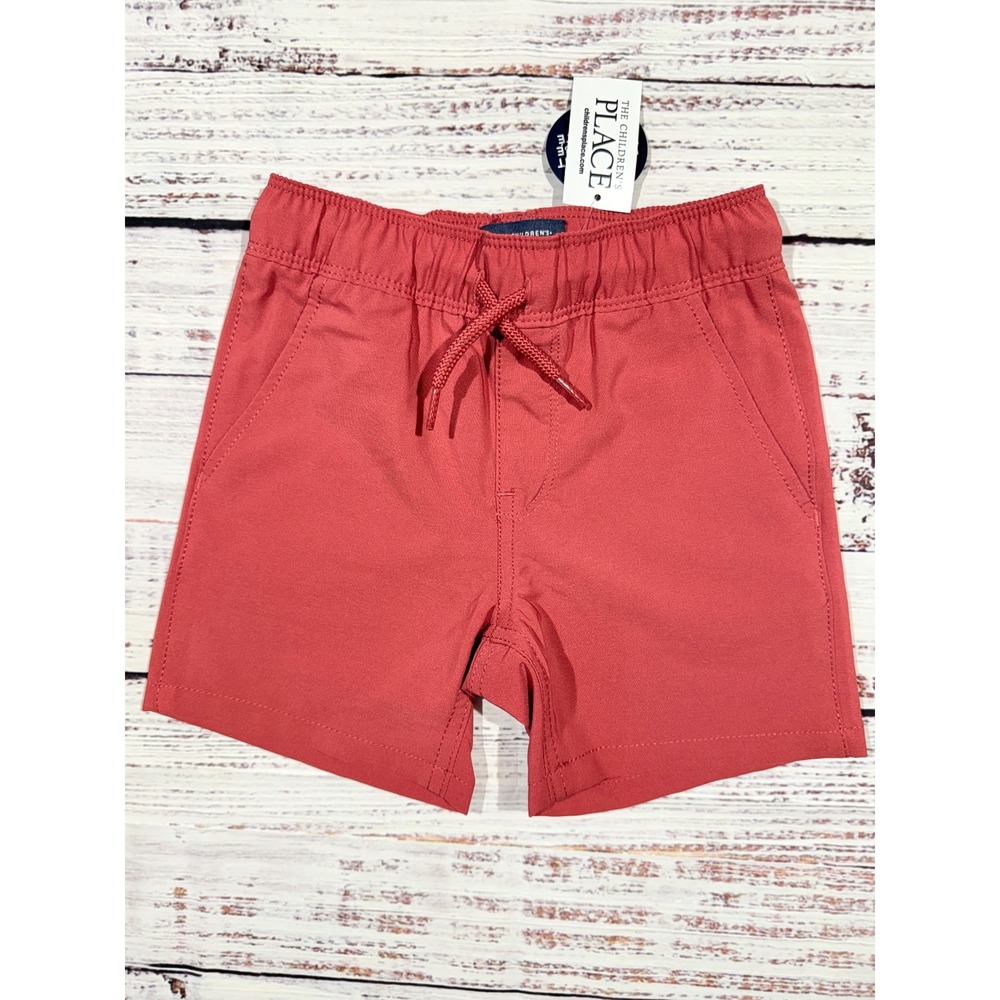 The Childrens Place Boys Red Pull On Chino Shorts Size 2T NWT